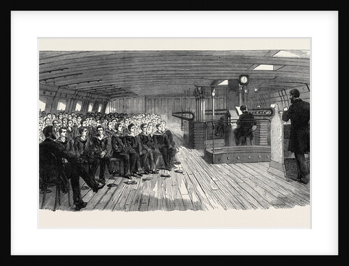 Divine Service on Board the Training Ship Indefatigable at Liverpool UK 1866 by Anonymous