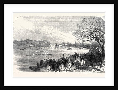 The Oxford and Cambridge University Boat Race: Passing the Crab Tree UK 1866 by Anonymous