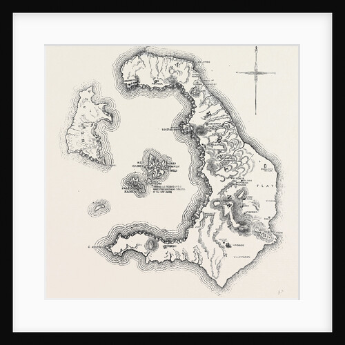 Map of the Island and Bay of Santorin in the Greek Archipelago 1866 by Anonymous