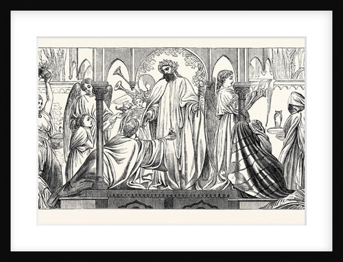 Parable of the Ten Virgins. A Wall-Painting in the Church of Lyndhurst New Forest Hampshire, 1866 by Anonymous