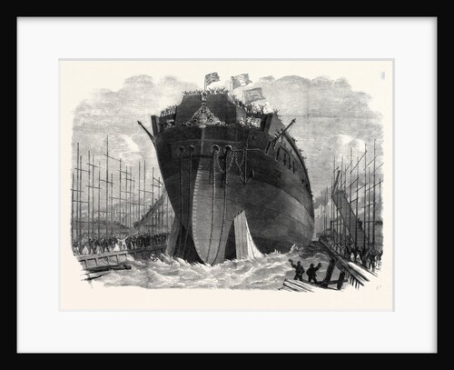 Attempted Launch of the Ironclad Frigate Northumberland at Millwall UK 1866 by Anonymous