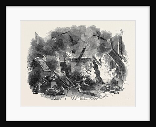 Interior of Naworth Castle, During the Conflagration by Anonymous
