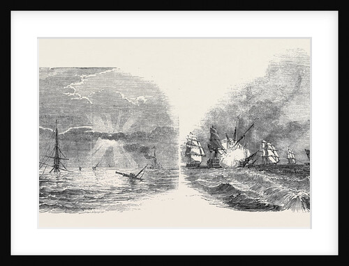 View of the Wreck, at Sunset; Supposed Case of a Steamer Pursued by an Enemy by Anonymous