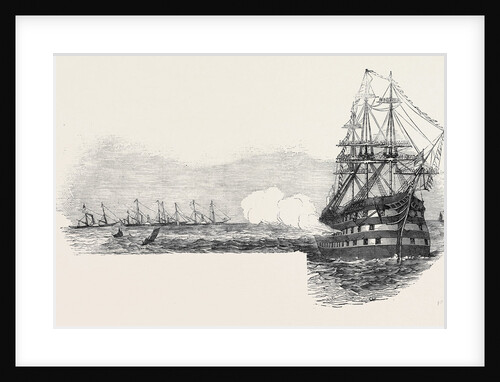 The Flag Ship Ocean, Saluting the Royal Squadron, at the Nore by Anonymous