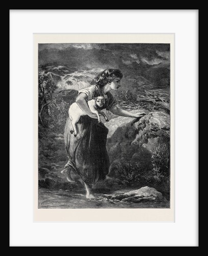 Saved from the Flood, in the Exhibition of the Society of Painters in Water Colours 1871 by Anonymous