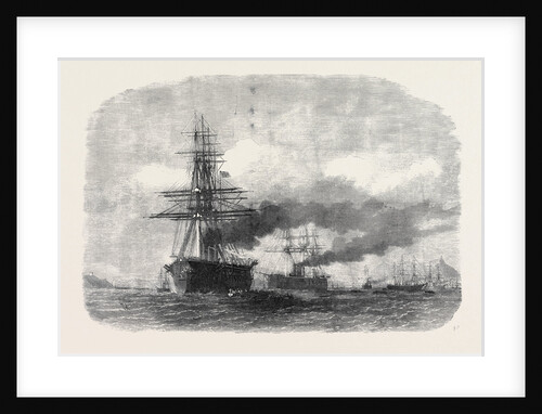 H.M.S. Agincourt Aground on the Pearl Rock Gibraltar Bay 1871 by Anonymous