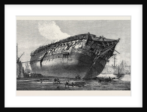 Breaking-Up H.M.S. Queen at Rotherhithe 1871 by Anonymous