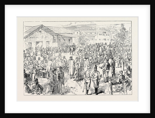 Sketch in the Austrian Camp at Bruck: Evening Amusements 1871 by Anonymous