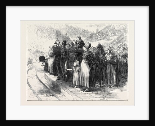 Opening of the Mont Cenis Tunnel: Country People Waiting to See the Train Pass 1871 by Anonymous