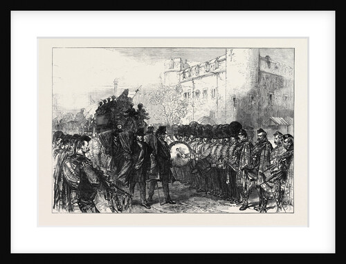 Funeral of Sir John Burgoyne at the Tower: The Procession Passing Traitors' Gate London 1871 by Anonymous