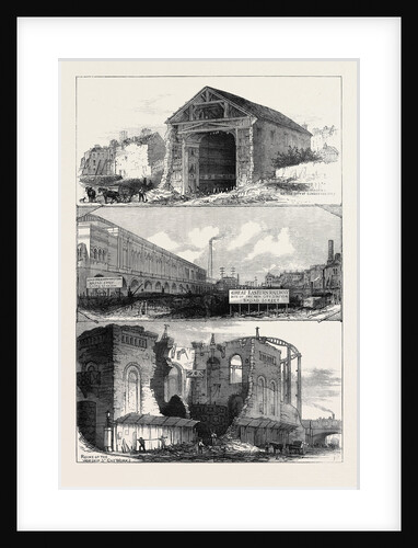 Demolitions for the Great Eastern Railway Extension to Broad Street Destruction of the City of London Theatre London 1871 by Anonymous