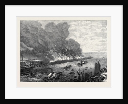 Leith Pier on Fire 1871 by Anonymous