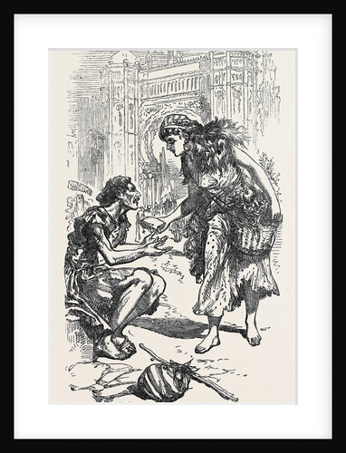 Scene from 'the Coffee Merchant' the Flower-Girl Gave Him a Piece of Bread with Three Large Dates. 1871 by Anonymous