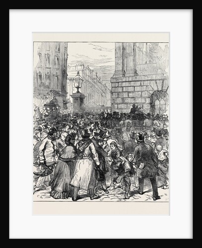 Illness of the Prince of Wales: Posting the Bulletin at the Mansion House 1871 by Anonymous