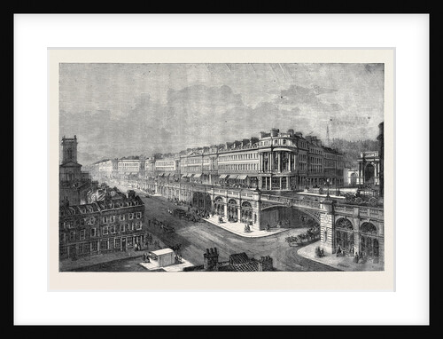 View of the Proposed High Level Road or Viaduct from St. Sepulchre's Church to Hatton Garden Looking West by Anonymous