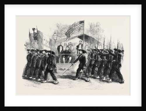 Review of Federal Troops on the 4th of July by President Lincoln and General Scott: The Garibaldi Guard Filing Past by Anonymous