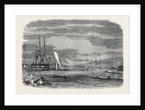 Regatta in Halifax Harbour Nova Scotia Sailing Match for the Prince of Wales' Cup: The Winning Yacht Wave Crossing the Bows of the St. George by Anonymous