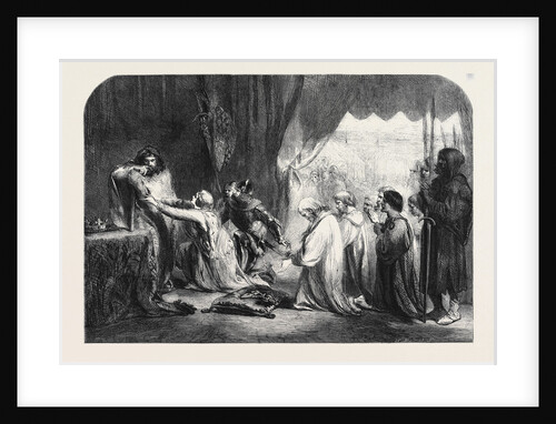 Queen Philippa. Interceding with Her Husband Edward III. for the Burgesses of Calais by Anonymous
