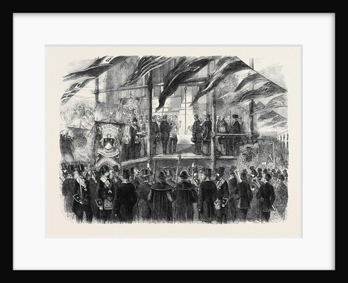 Restoration of St. Mary Redcliff Church. Bristol: Placing the Last Stone at the North East Corner of the Lady Chapel with Masonic Rites by Anonymous