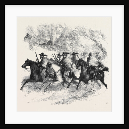 The War in America: Texan Rangers (Federalists) Reconnoitring Between Alexandria and Fairfax Virginia by Anonymous
