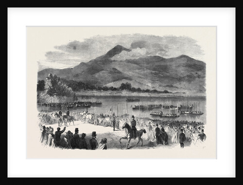 The Queen's Visit to Ireland: Her Majesty Embarking at Ross Castle Lakes of Killarney by Anonymous