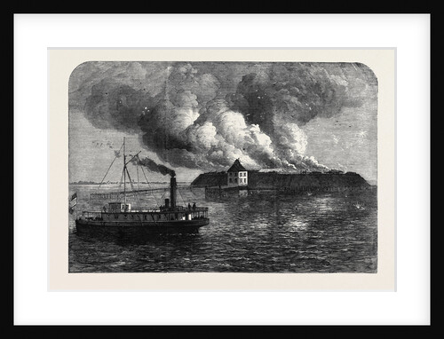 The War in America: Fort Ocracoke on Beacon Island North Carolina Destroyed by Fire on the 17th Ult. By the Federalists by Anonymous
