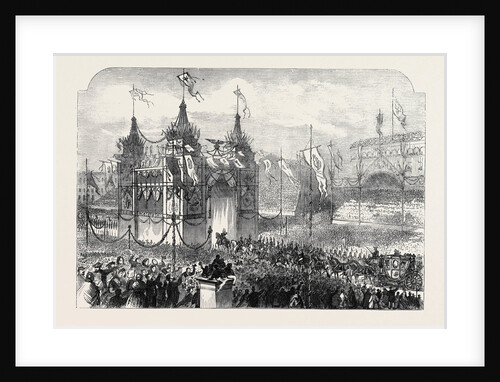 State Entry Into Berlin: The King Passing Under the Triumphal Arch in the Alexander Platz the Coronation of the King and Queen of Prussia by Anonymous