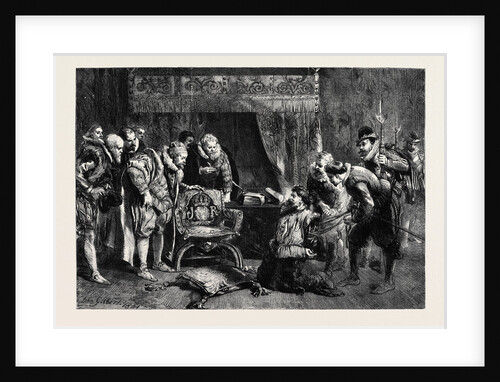 The Gunpowder Plot: Guy Fawkes Being Interrogated by James I and His Council in the King's Bedchamber Whitehall by Anonymous