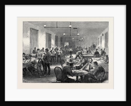 The Camp at Aldershott: Soldiers' Recreation Room 1868 by Anonymous