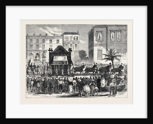 Funeral Procession of the Late King of Bavaria at Nice: The Cortége Leaving the Villa Lions 1868 by Anonymous