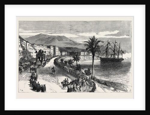 Funeral Procession of the Late King of Bavaria at Nice: The Cortége Passing Along the Promenade Des Anglais 1868 by Anonymous