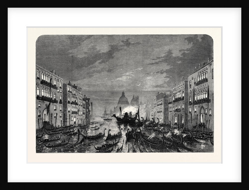 Procession of Funeral Gondolas with the Body of Daniel Manin on the Grand Canal Venice 1868 by Anonymous