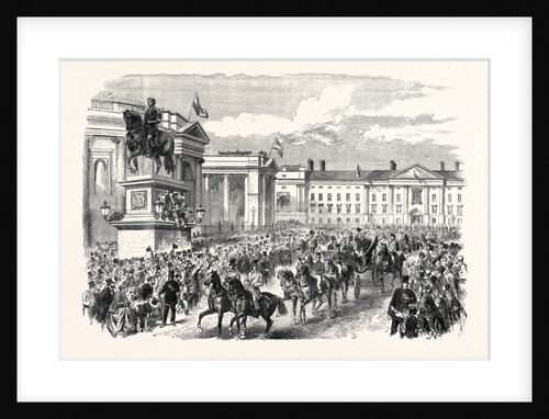 Visit of the Prince and Princess of Wales to Ireland: The Royal Procession Passing College Green Dublin 1868 by Anonymous