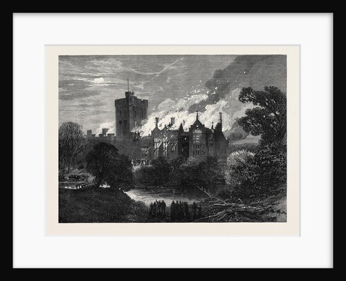 Fire at Greystoke Castle Cumberland 1868 by Anonymous
