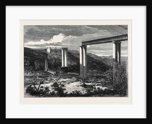 Grand River Railway Bridge Mauritius Destroyed by a Hurricane 1868 by Anonymous