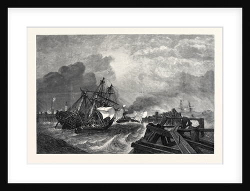Ship and Crew Saved by G.H. Andrews in the Exhibition of the Society of Painters in Water Colours 1868 by Anonymous