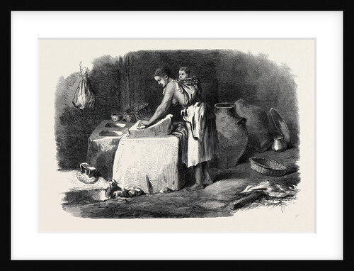The Abyssinian Expedition: Woman Grinding Corn in Tigre 1868 by Anonymous