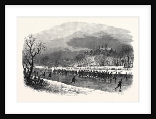 The First Lincolnshire Rifle Volunteers Taking a March Down the River Witham on Skates January 1861 by Anonymous