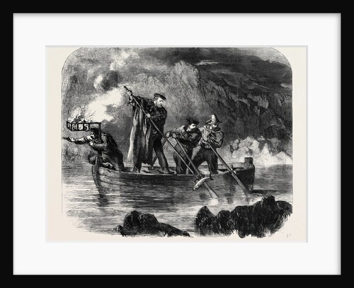 General Garibaldi Spearing Fish by Night Off Caprera by Anonymous