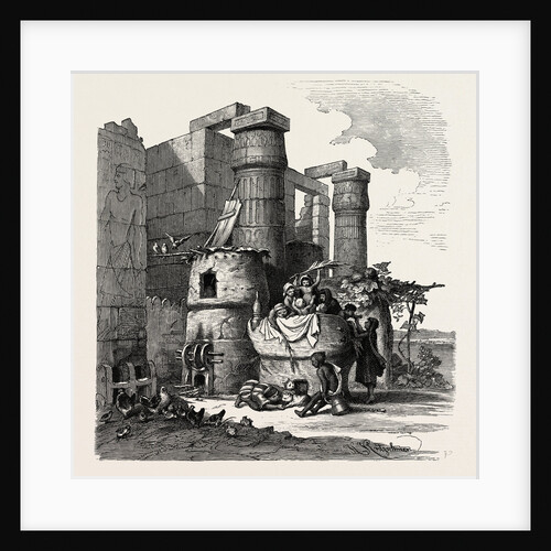 Nursery For Chickens and Children in the Ruins of Luksor by Anonymous
