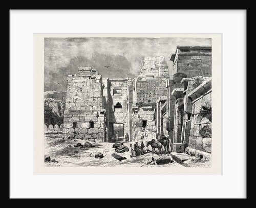 Interior in the Temple of Medinet Haboo by Anonymous