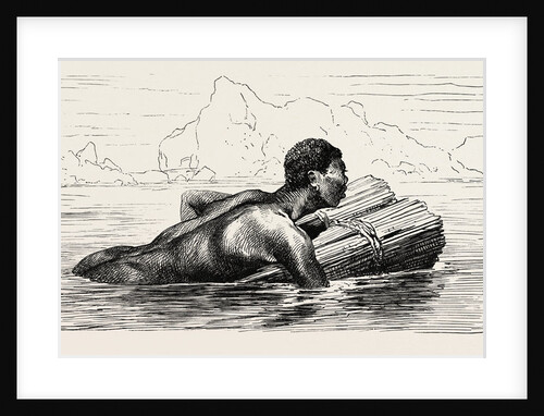 Nubian Swimming On A Bundle of Reeds by Anonymous