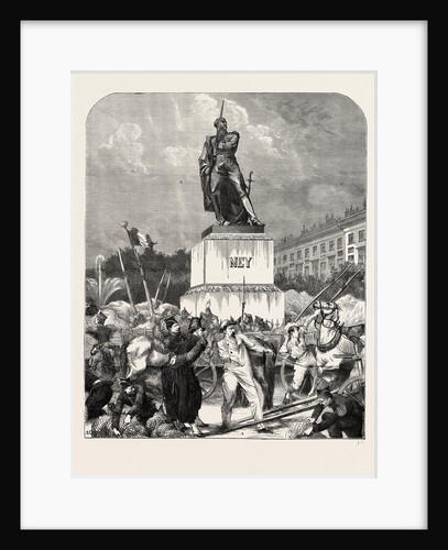 At Metz, Before the Statue of Marshal Ney, France, 1870 by Anonymous