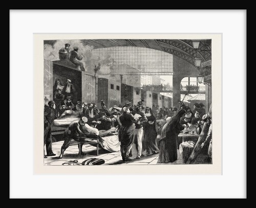Scene at a Railway Station on the Arrival of a Train with Wounded People, 1870 by Anonymous