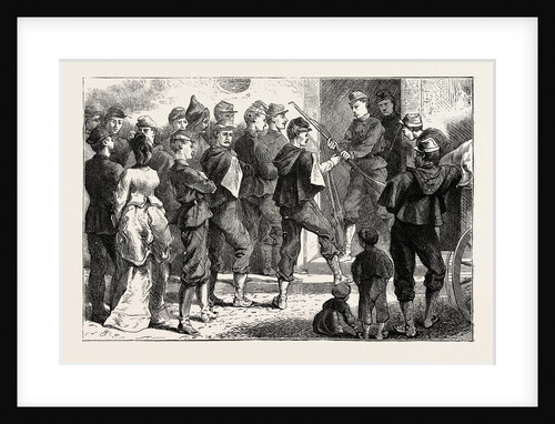 Life in Tours, France: Distribution of Arms at the Gate of the College, 1870 by Anonymous