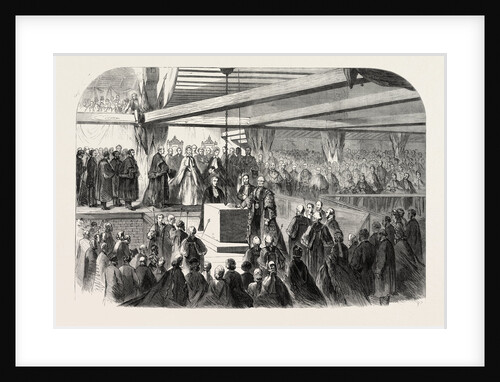 Lord Mayor Hale Laying Foundation Stone of New Blackfriars Bridge, London, 1865 by Anonymous