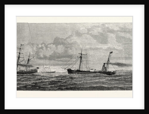 The Atlantic Telegraph: Paying Out the Shore End of the Cable from the Caroline Off Valencia, Spain, 1865 by Anonymous