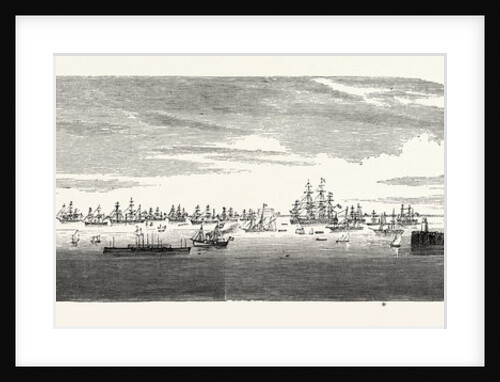The French and British Fleets at Cherbourg, France: View of the Roadstead after the Arrival of the English Squadron, 1865 by Anonymous