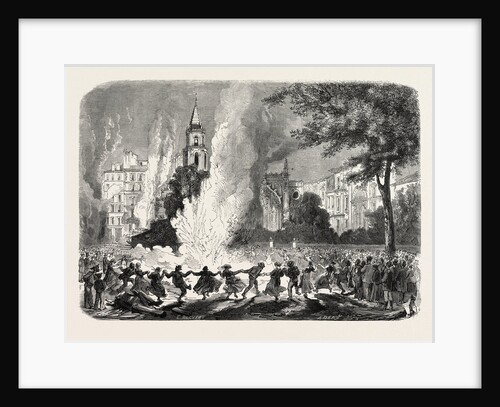 Cholera at Marseilles, Marseille, France: Fires Lighted in the Square of the Old Palace of Justice During the Epidemic, 1865 by Anonymous