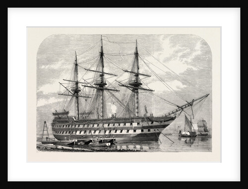 H.M.S. Agamemnon Receiving the Atlantic Cable on Board from Messrs. Glasse and Elliot's Works, East Greenwich, 1857 by Anonymous